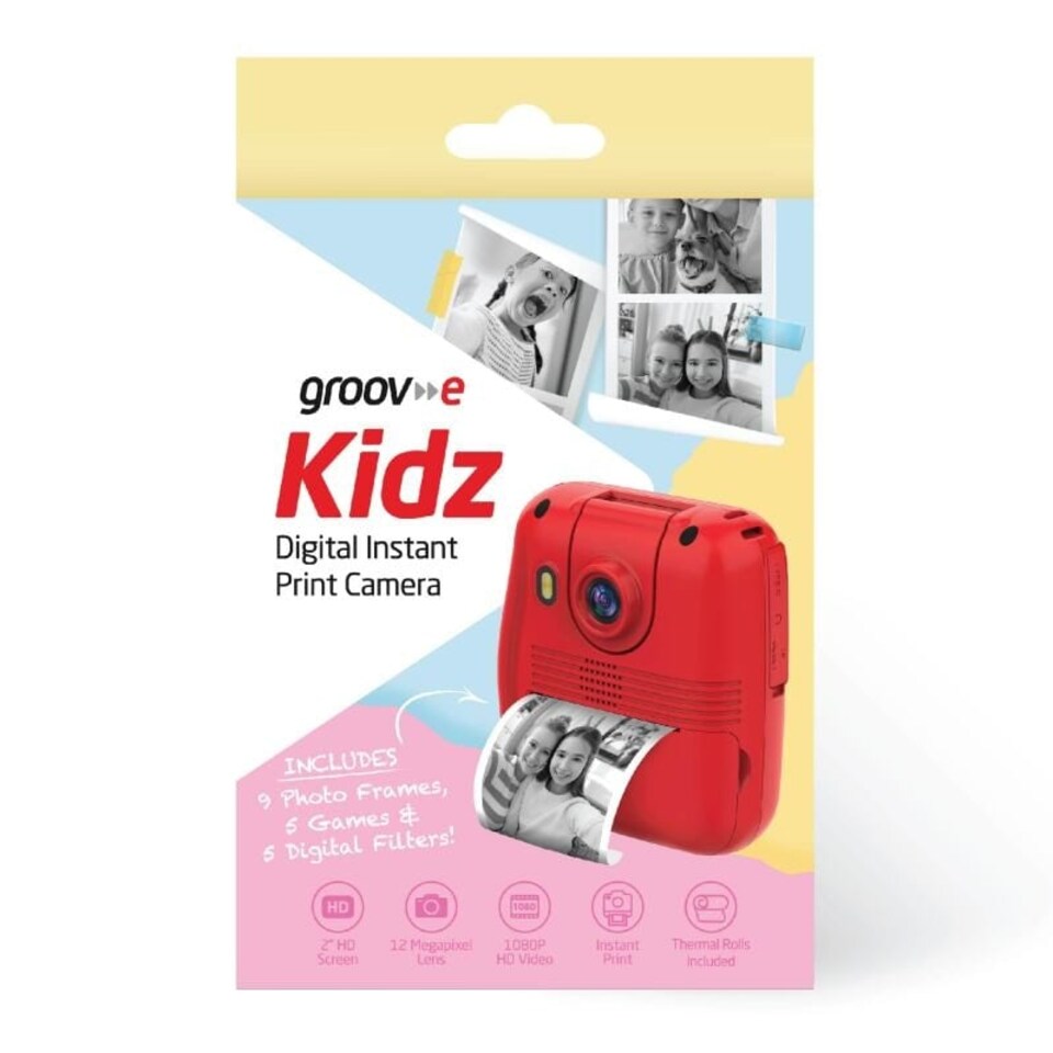 image 1 of Groov-e GVCM02RD Kids HD Digital Printing Camera - Red