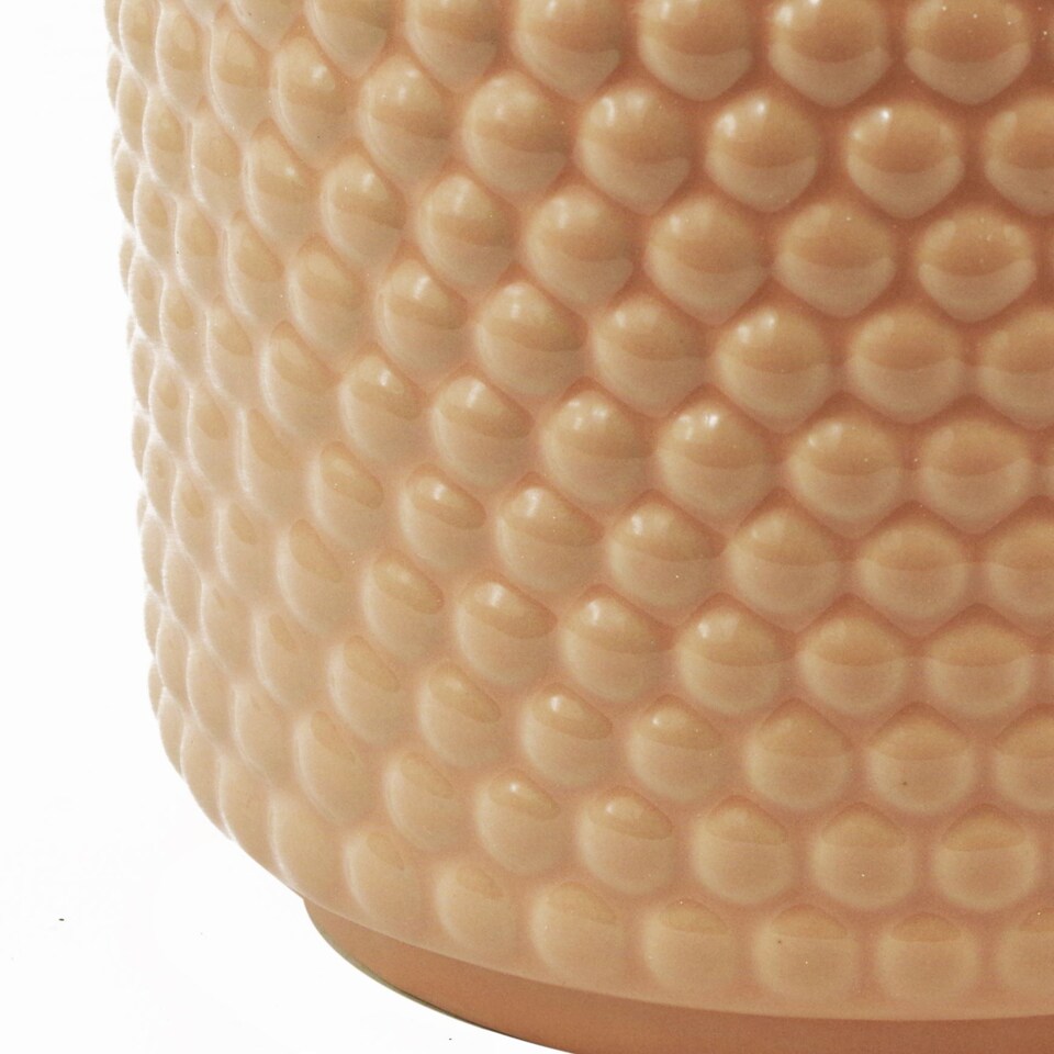 image 1 of Dusty Pink Raised Dots Ceramic Plant Pot 15 x 15 x 12.5cm | Pink
