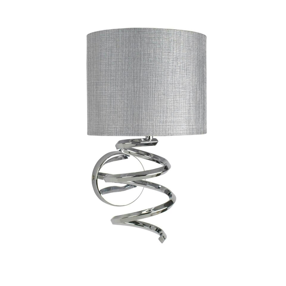 image 1 of Kasi 1 Light Polished Chrome Wall Light with Grey Shade