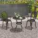 image 7 of Outsunny 3PCs Bistro Set,  Aluminium Garden Table and Chairs Bronze Tone