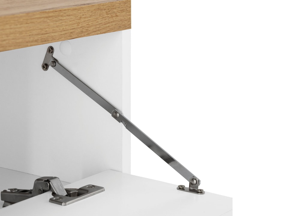 image 1 of Thessa Sink Cabinet 60cm with 1Flap White Oak Look | White | White/Oak