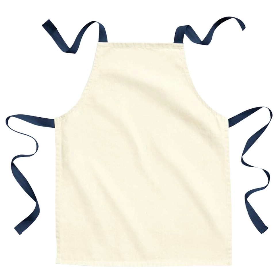 Westford Mill Childrens/Kids Junior Cotton Craft Apron - Natural/French Navy - One Size