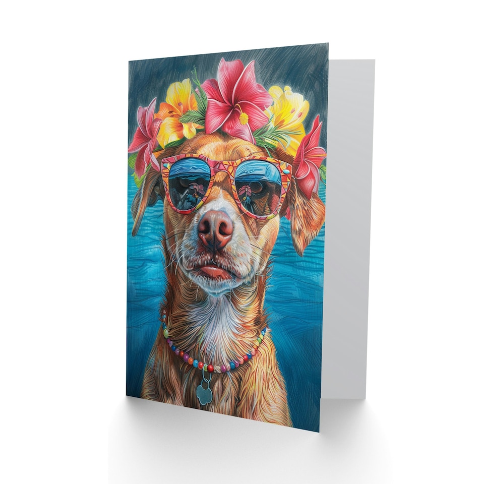 image 1 of Nova Scotia Tolling Retriever Vacation Woman Dog Flowers Birthday Card