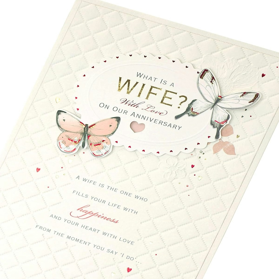 image 1 of Sentimental Message Inside Wedding Day Wife Anniversary Card