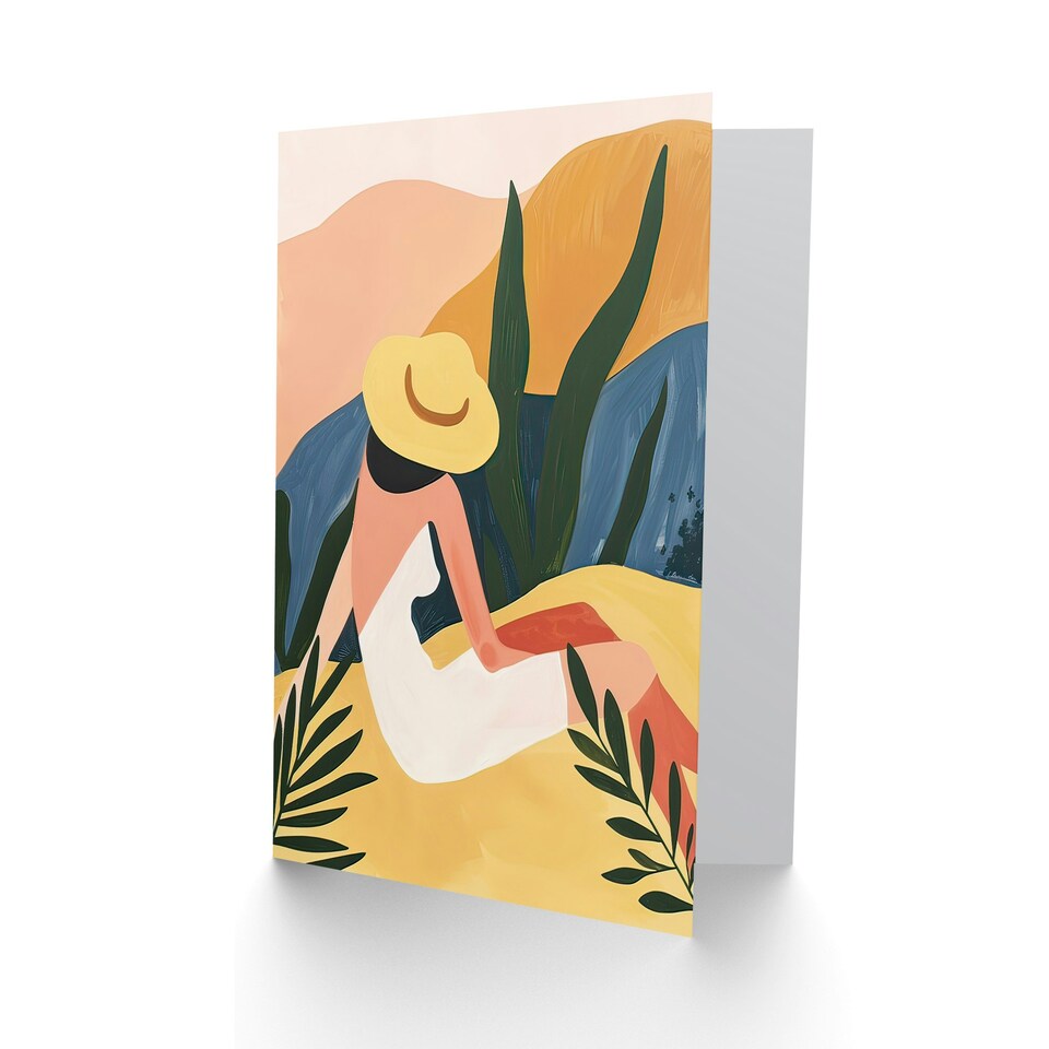 image 1 of Nature Lover Sunbathing Woman Abstract Her Card