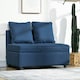 image 2 of HOMCOM Folding Sleeper Sofa Bed Chair with Pillows, Pocket, Blue