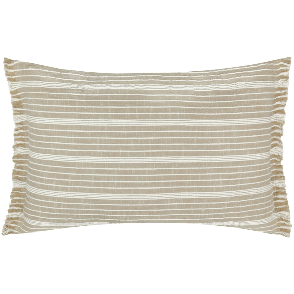 image 1 of Yard Tide Textured Stripe Natural Outdoor Cushion 40 x 60 cm Multi
