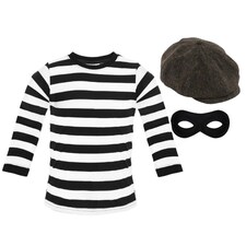 Storybook Burglar Costume - Long Sleeve Top, Hat & Mask Black | S