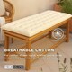 image 5 of Homescapes Garden Bench Cushion Luxury 2 Seater 100% Cotton Indoor Outdoor Seat Pad Cream | 108 x 42 cm