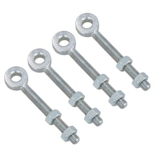 Swing Gate Long Eye Bolts Hinge + Nuts Adjustable Zinc Plated 12 x 150mm 4pc Silver