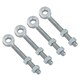 image 1 of Swing Gate Long Eye Bolts Hinge + Nuts Adjustable Zinc Plated 12 x 150mm 4pc Silver