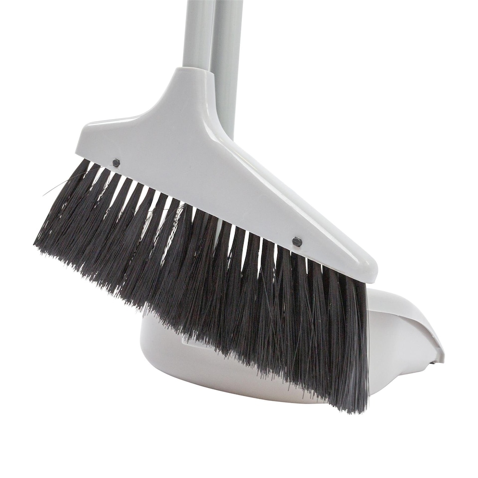 image 1 of Ashley Long Handle Dustpan & Brush Set - Grey