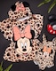 image 2 of Disney Minnie Mouse Girl's Swimsuit & One Size Hooded Towel Poncho Set | Kids Swimming Costume | Children's Bath Towel with 3D Ears Gift Pink