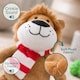 image 8 of Plush Lion With Scarf Dog Toy Squeaker Crinkle Effect Soft Interactive Play Fetch