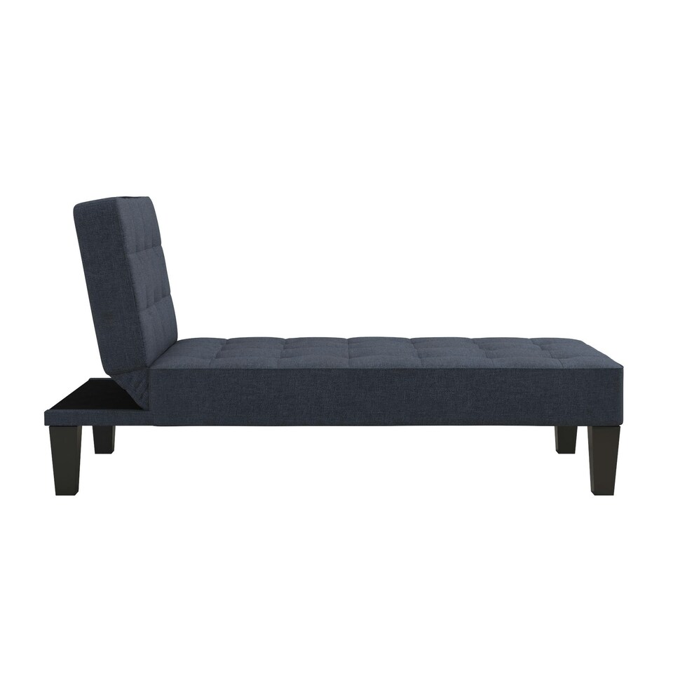 image 1 of Adalynn Chaise Lounger Blue Linen Blue | BLUE LINEN