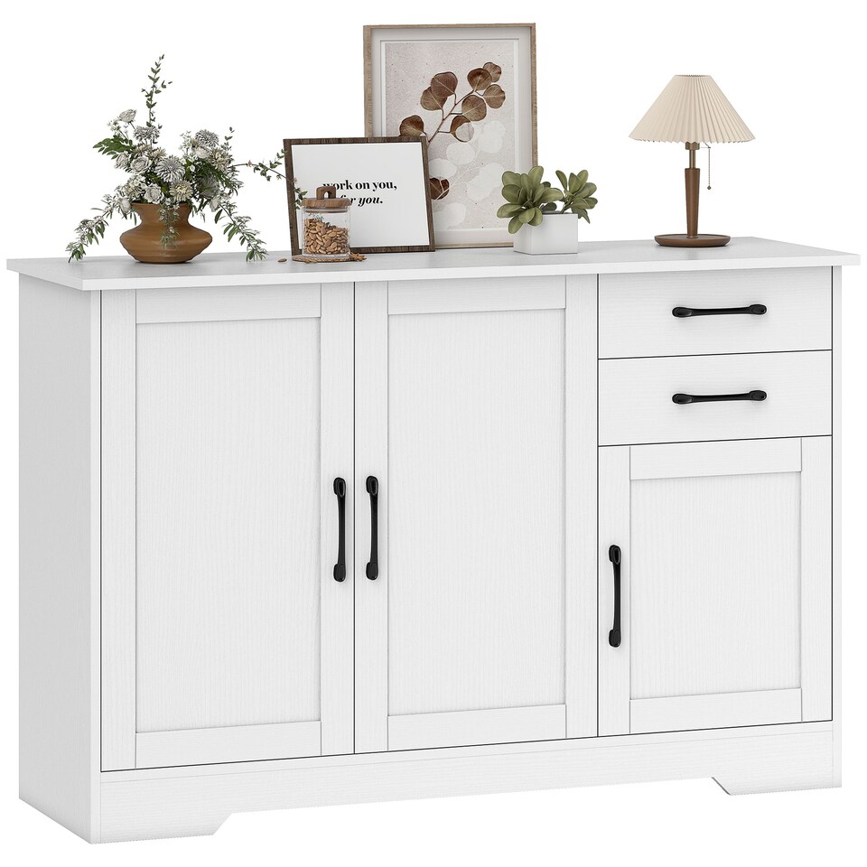 image 1 of HOMCOM Sideboard with Soft-Close Doors, Modern Storage Cabinet White