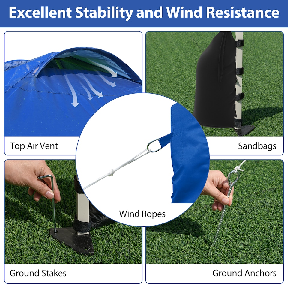 image 1 of COSTWAY 300 x 300 cm Pop up Canopy Tent With Sidewall Blue