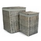 image 2 of Set of 2 Antique Wash Square Laundry Basket with Grey Sage Lining | Grey | Grey