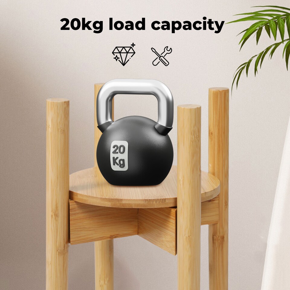 image 1 of Levede Bamboo Adjustable Plant Stand Indoor Outdoor Modern Display Stand Rack