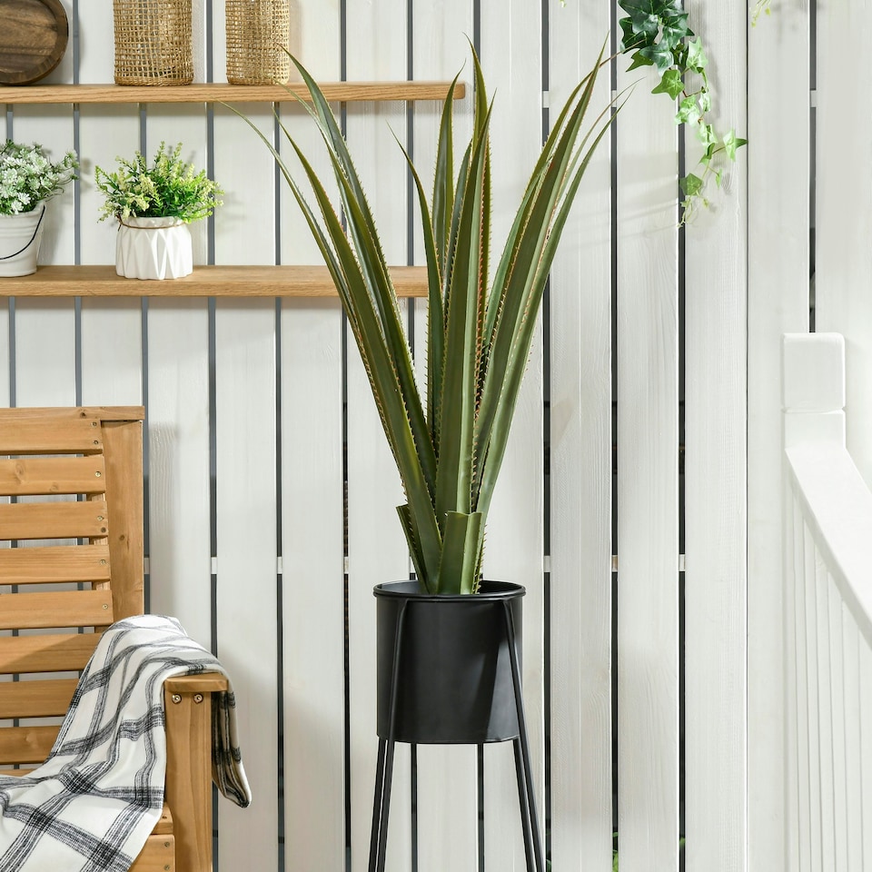 image 1 of HOMCOM Potted Artificial Plants Agave Succulent for Home Decor, 90cm