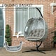 image 5 of Outsunny Hanging Egg Chair Indoor Swing Chair, Folding Basket, Sand | Multi | One Size
