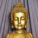 image 3 of Primrose Golden Buddha Water Feature Lights & Spinning Ball Gold 93cm