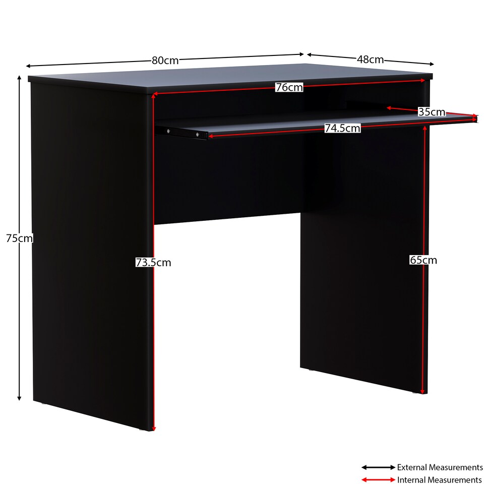 image 1 of Vida Designs Huby Computer Desk Compact Home Office Workstation, Black