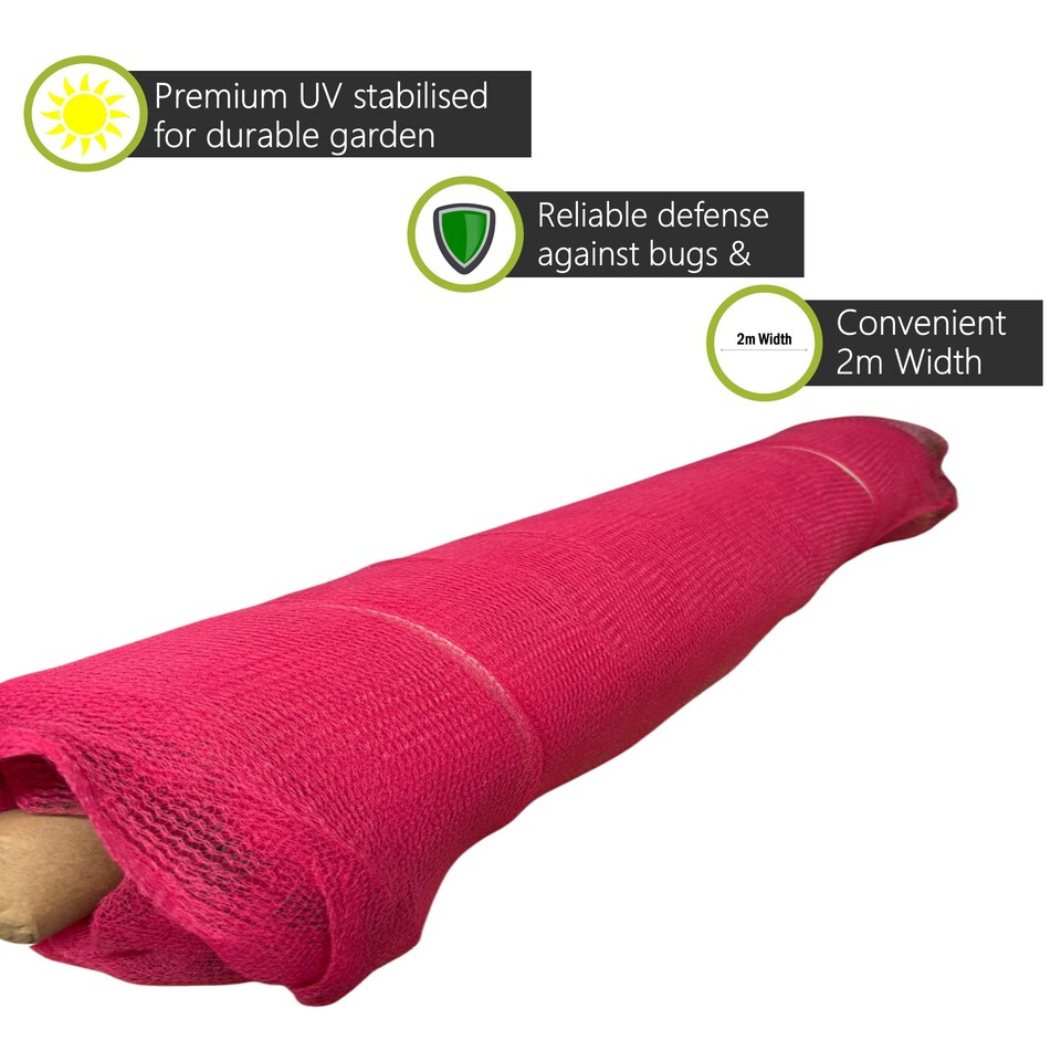 image 1 of Pegdev Pink Plant Netting 2m x 11m UV Mesh for Garden Crop Protection