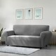 image 1 of Home Republic Mink Velvet Luxury Stretch Sofa Slip Cover - One Seater Grey | Charcoal