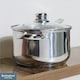 image 5 of Buckingham Stainless Steel Deep Saucepan with Glass Lid  20 cm , 3.8 Litre | Silver