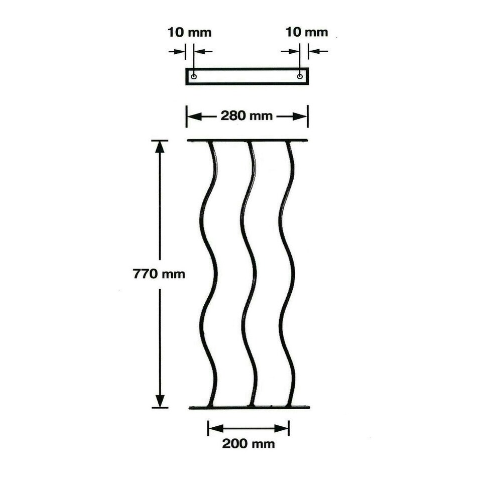 image 1 of Coast Decking Fence Panels (Pack of 2) - Solid Steel - FIts Gap of 280 mm x 770 mm High - Electro Galvanised/Black Powder Coated Black