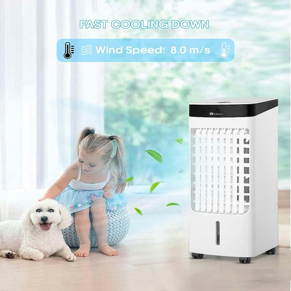 image 1 of PureMate 4L Portable Air Cooler with 4 Operating Modes, LED Display, Timer & Remote Control