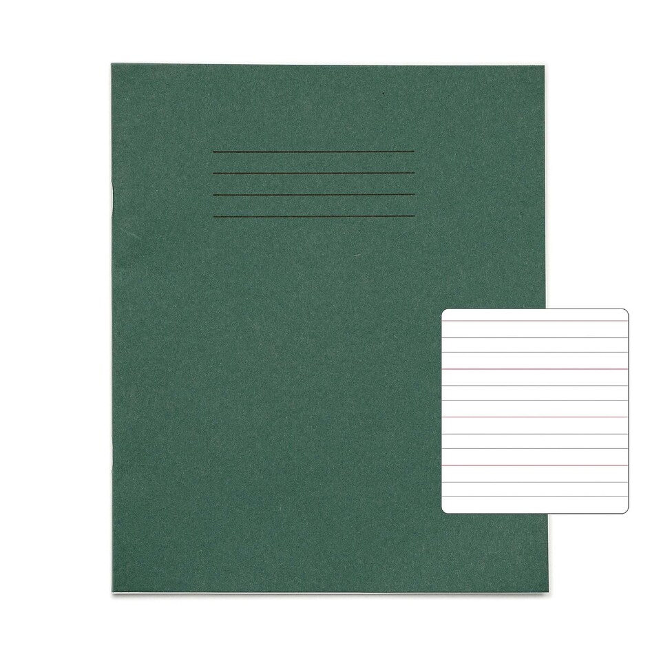 image 1 of Rhino 32 Page Feints Handwriting Book Dark Green 8 x 6.5in 100 Pack