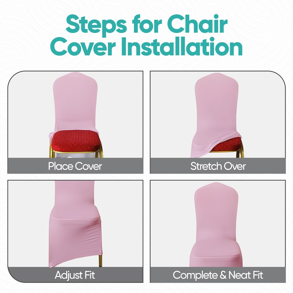 image 1 of Chair Cover Spandex Polyester Stretch Fabric Dining Slipcovers