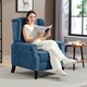 image 2 of HOMCOM Manual Reclining Armchair Recliner with Footrest Royal Blue Blue