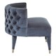 image 4 of Grey Feature Chair,Mahogany Framed Ocassional Chair, Plush Velvet Upholstered Armchair,Sleek Lounge Chair Grey