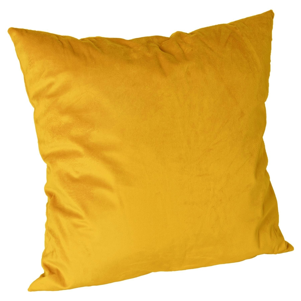 image 1 of Nicola Spring Square Velvet Cushion - 55cm x 55cm - Yellow Yellow