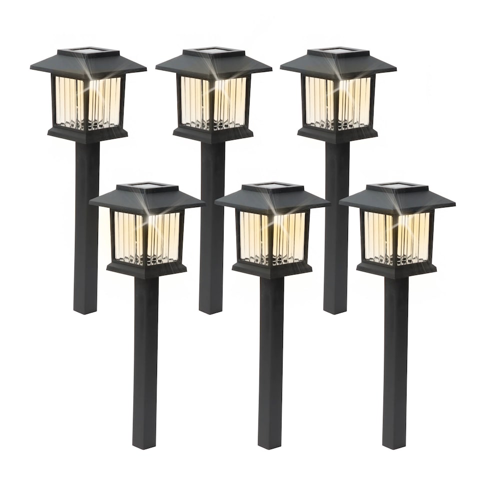 image 1 of Gardenwize 6 Pack Illuminated Solar Path Stake Lights