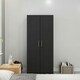 image 6 of HOMCOM Wardrobe for Bedroom, Double Wardrobe with Hanging Rail, Black
