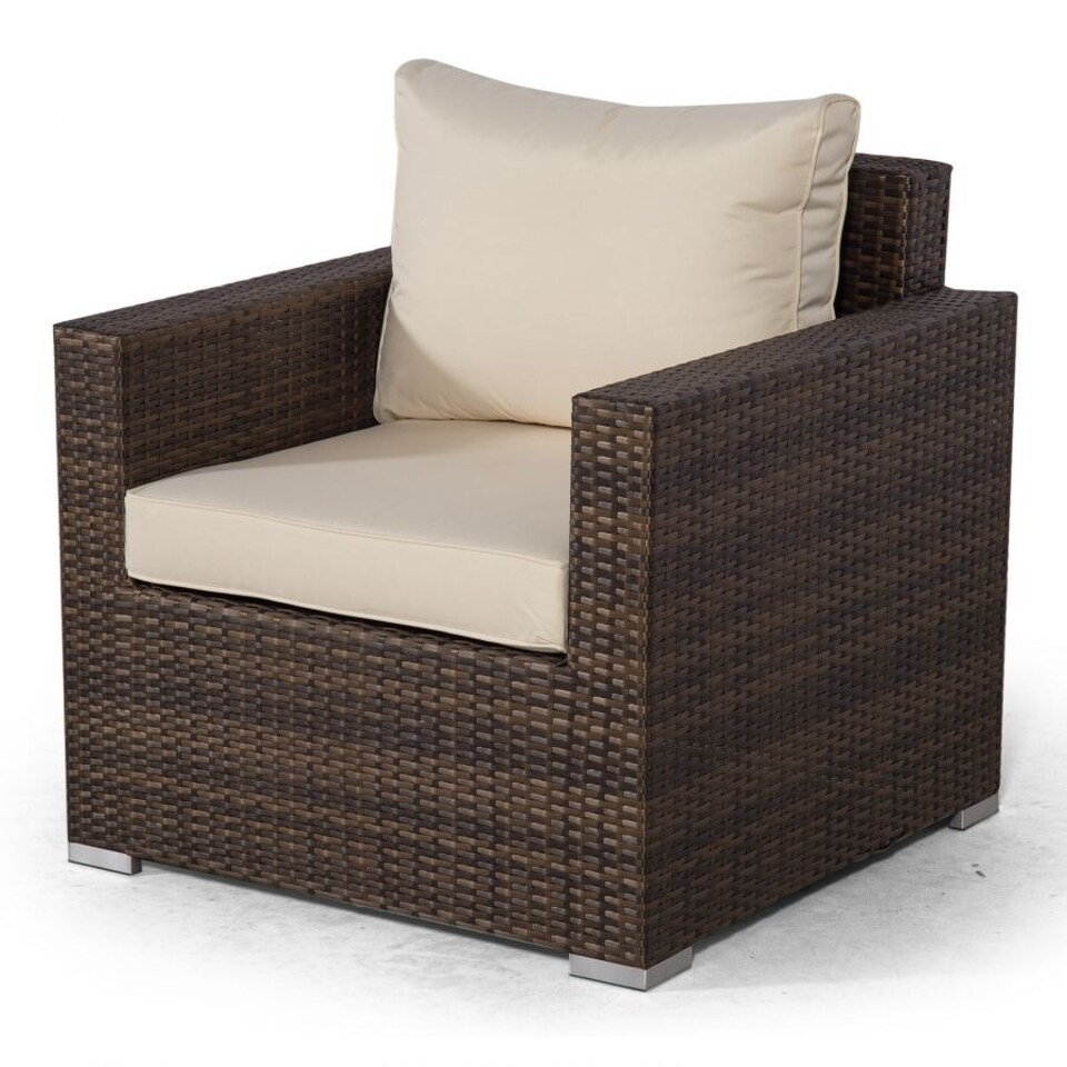 image 1 of Sydney 8 Seater Drinks Cooler Conversation Dining Set With Coffee Table & 3 Stools Brown | Ivory