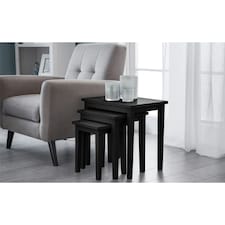 Premium Wooden Black Nest of Tables | Black | Black