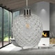 image 4 of Set of 2 Baine - Clear Textured Glass with Satin Nickel Pendant Fittings | Clear | Clear | 2