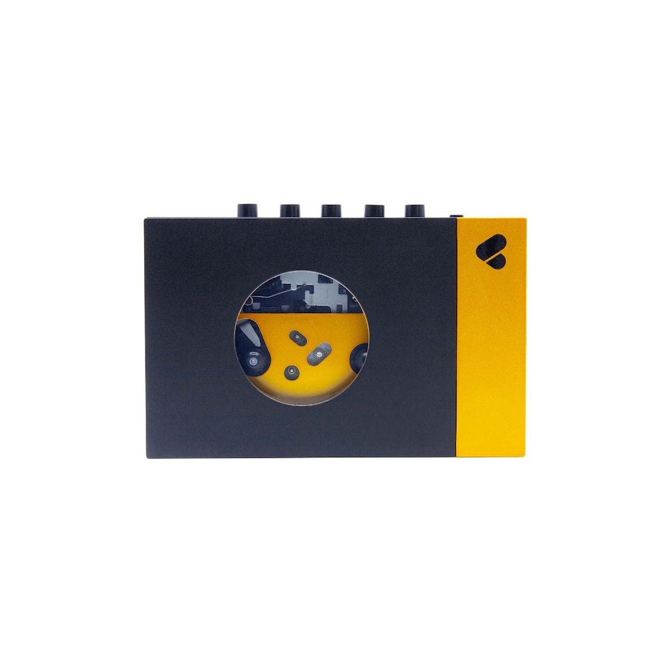 image 1 of We Are Rewind Serge Portable Cassette Player with Bluetooth - Black & Yellow Amy
