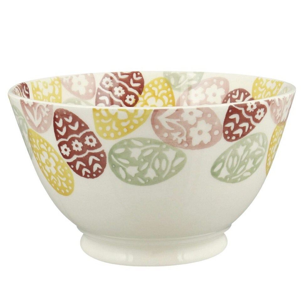 image 1 of Serving Bowl: 16cm Serving Bowl Emma Bridgewater Easter Eggs Medium Old Bowl, Ceramic White