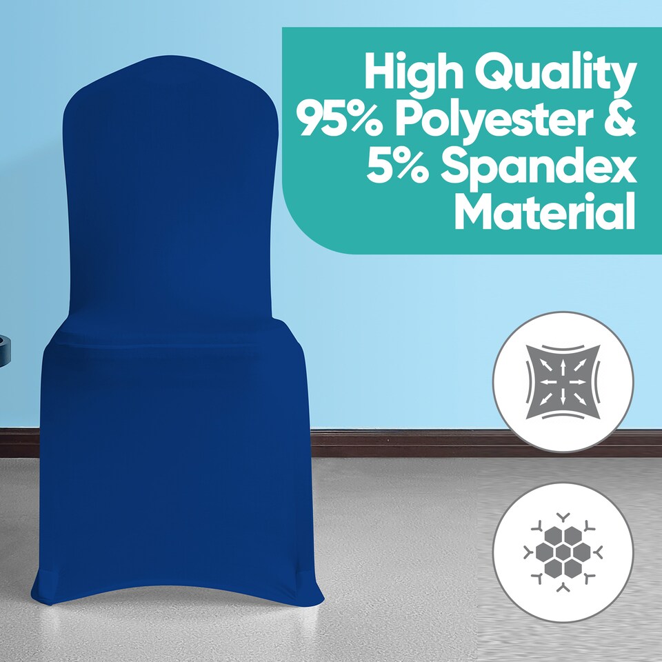 image 1 of Chair Cover Spandex Polyester Stretch, Flat Dining Slipcovers - 10pcs
