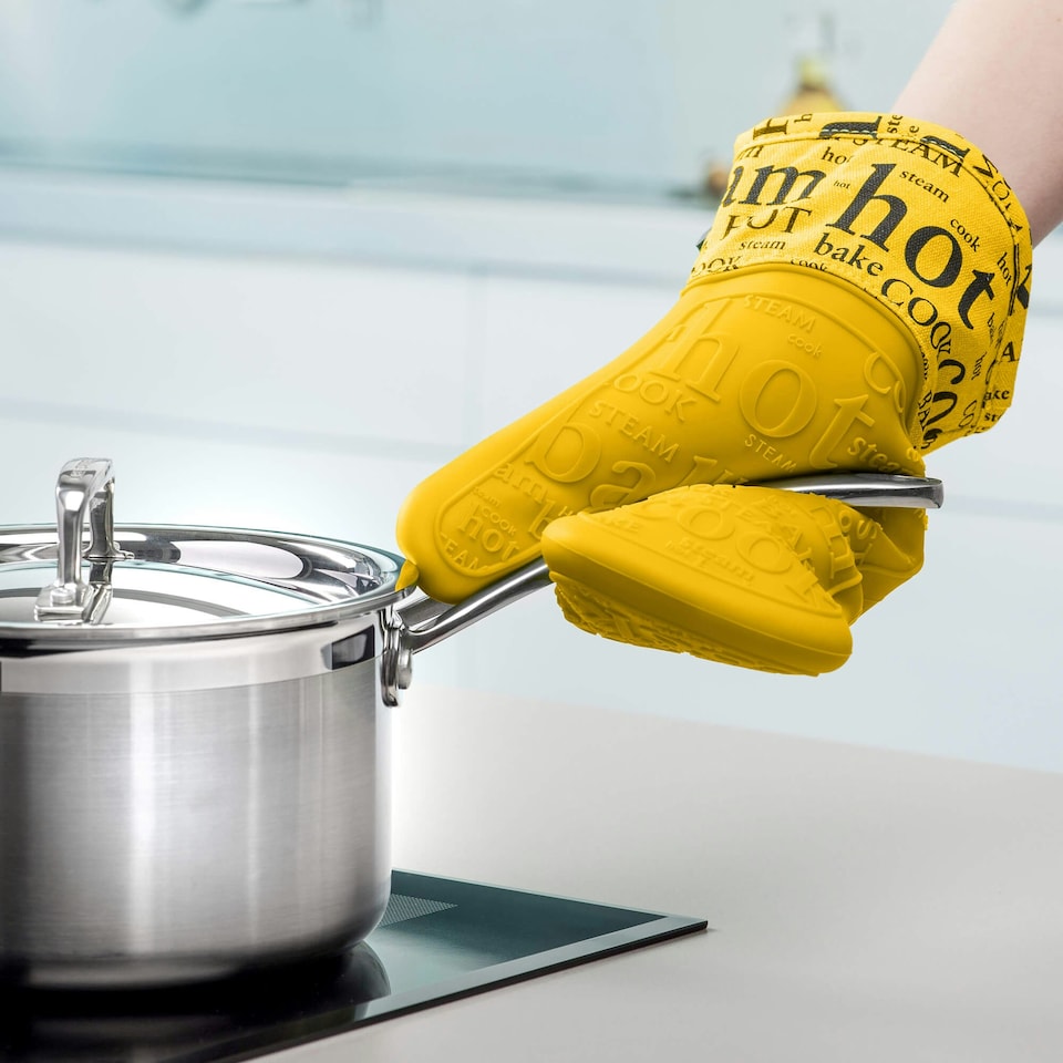 image 1 of Steam Stop™ Waterproof Silicone Single Oven Glove White