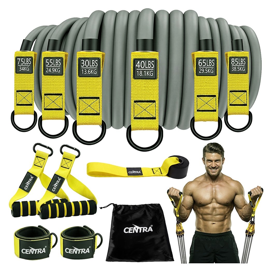 Centra Resistance Bands 12PC Heavy Exercise Bands Strength Training Home Gym
