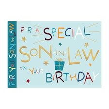 Words 'n' Wishes Birthday Card for Son in Law, Foiled Letters, Multicoloured, 22 x 15.8 cms