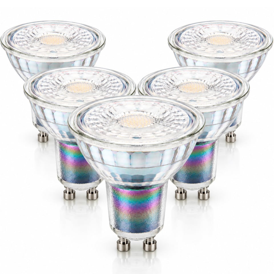 image 1 of BELL Lighting 5 Pack GU10 Premium Quality Glass LED Spotlight Bulbs 3.1W 350lm 38 Deg Beam