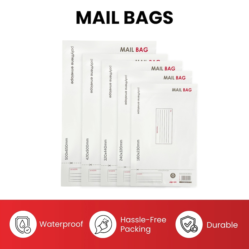 image 1 of Pack of 10 Extra Large Polythene Mailing Bags 42x50cm – Secure Peel & Seal Envelopes